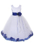 Big Girls White With Sash Petal Junior Bridesmaid Plus Size Dress, Sizes 16.5-20.5