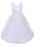 Big Girls White Multi Color Petal Sash Junior Bridesmaid Plus Size Dress 16.5-20.5 - SophiasStyle.com
