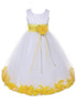 Big Girls White Multi Color Petal Sash Junior Bridesmaid Plus Size Dress 16.5-20.5 - SophiasStyle.com