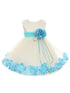Baby Girls Ivory Multi Color Satin Floating Petals Sash Flower Girl Dress 6-24M - SophiasStyle.com