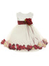 Baby Girls Ivory Multi Color Satin Floating Petals Sash Flower Girl Dress 6-24M - SophiasStyle.com