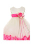 Baby Girls Ivory Multi Color Satin Floating Petals Sash Flower Girl Dress 6-24M - SophiasStyle.com