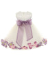 Baby Girls Ivory Multi Color Satin Floating Petals Sash Flower Girl Dress 6-24M - SophiasStyle.com