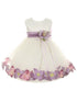 Baby Girls Ivory Multi Color Satin Floating Petals Sash Flower Girl Dress 6-24M - SophiasStyle.com