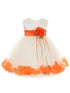Baby Girls Ivory Multi Color Satin Floating Petals Sash Flower Girl Dress 6-24M - SophiasStyle.com