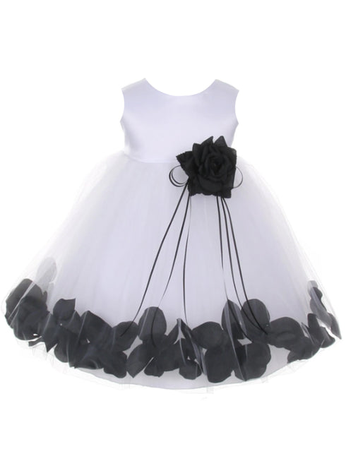 Baby Girls White Multi Color Satin Top Petal Floating Flower Girl Dress 6-24M - SophiasStyle.com