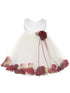 Baby Girls White Multi Color Satin Top Petal Floating Flower Girl Dress 6-24M - SophiasStyle.com