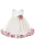 Baby Girls White Multi Color Satin Top Petal Floating Flower Girl Dress 6-24M - SophiasStyle.com