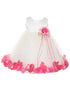 Baby Girls White Multi Color Satin Top Petal Floating Flower Girl Dress 6-24M - SophiasStyle.com