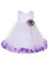 Baby Girls White Multi Color Satin Top Petal Floating Flower Girl Dress 6-24M - SophiasStyle.com
