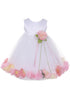 Baby Girls White Multi Color Satin Top Petal Floating Flower Girl Dress 6-24M - SophiasStyle.com