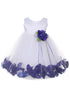 Baby Girls White Multi Color Satin Top Petal Floating Flower Girl Dress 6-24M - SophiasStyle.com