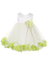 Baby Girls White Multi Color Satin Top Petal Floating Flower Girl Dress 6-24M - SophiasStyle.com