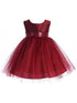 Kids Dream Baby Girls Burgundy Sequin V Back Flower Girl Dress 6-24 Months - SophiasStyle.com