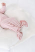 knotted-baby-gown-hat-headband-set-newborn-baby-girl-outfit-dusty-rose-Sophia's Style-5