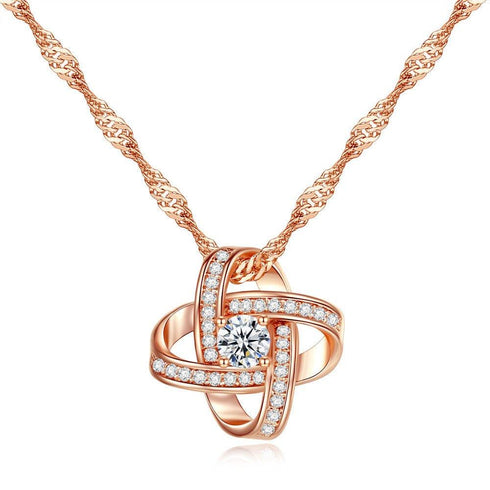 knot-necklace-with-cubic-zirconia-stones-Sophia's StyleNecklaces-1