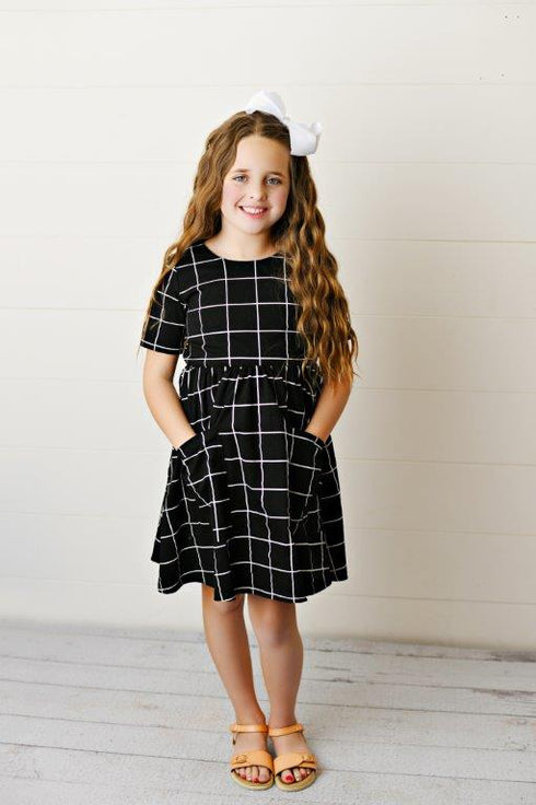 Window Pane Twirl Dress