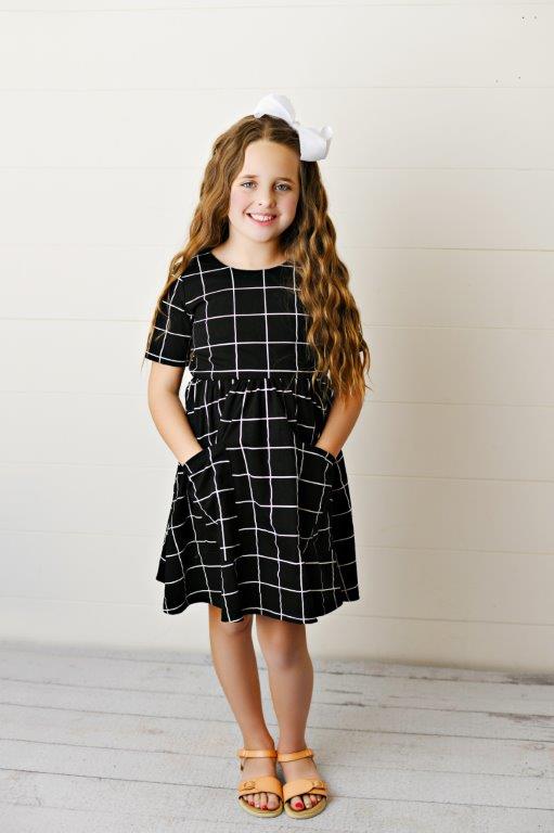 Window Pane Twirl Dress