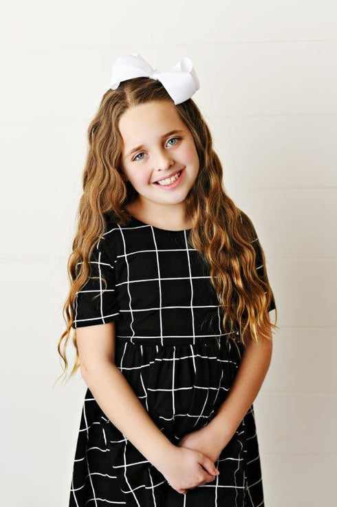 Window Pane Twirl Dress