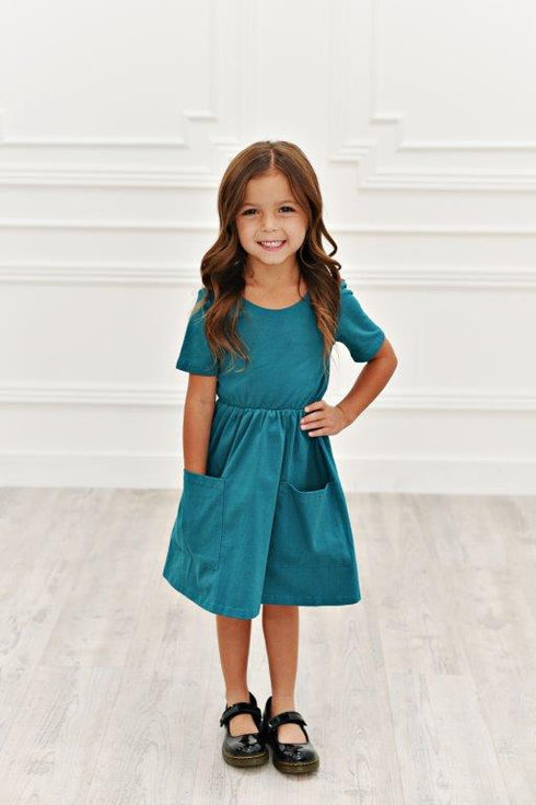 Teal Twirl Dress