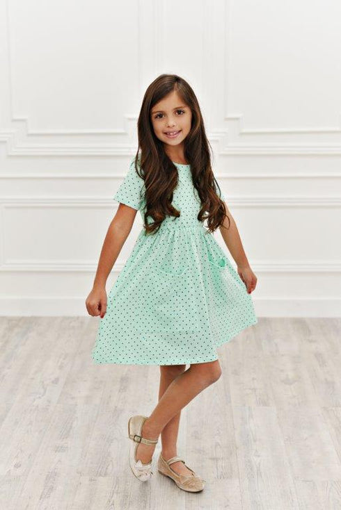 Polka Dot Mint Twirl Dress