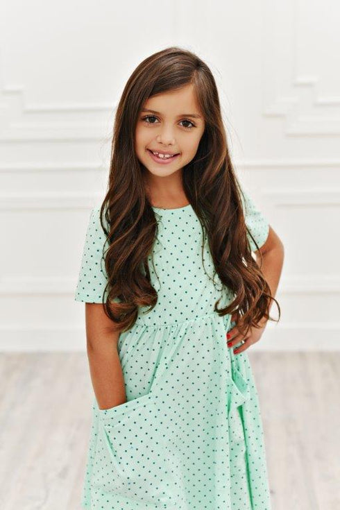 Polka Dot Mint Twirl Dress