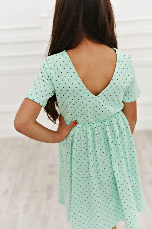 Polka Dot Mint Twirl Dress
