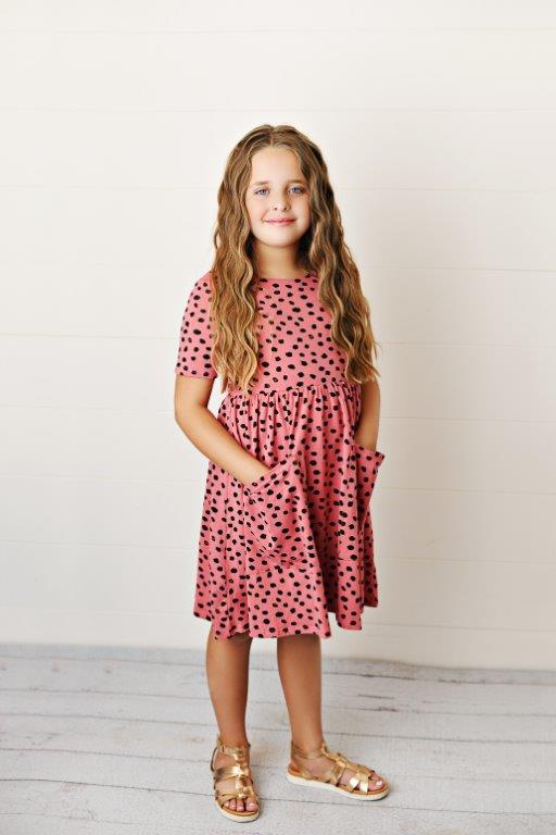Spotted Salmon Twirl Dress