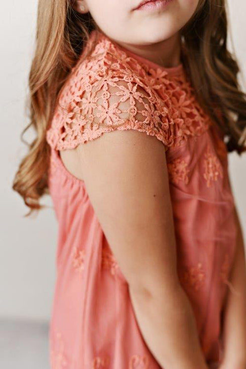 Lace Dress - Coral