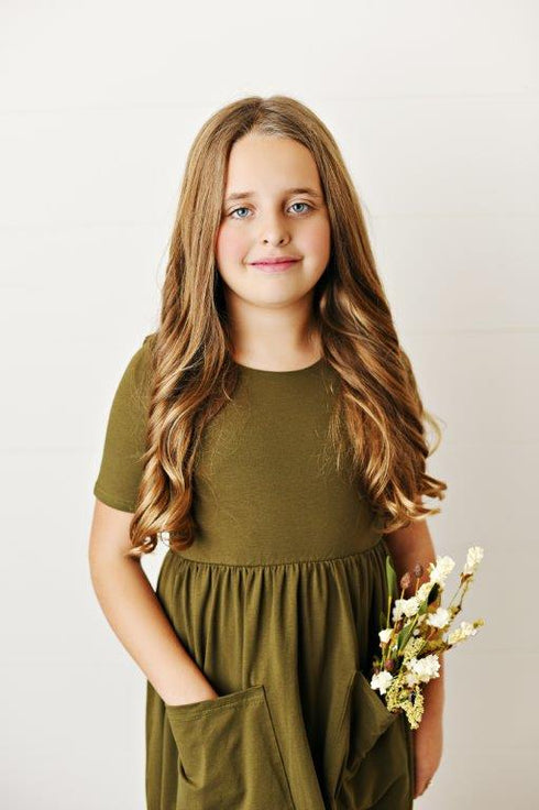 Olive Twirl Dress