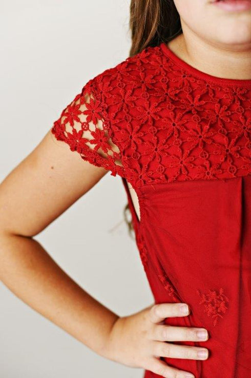 Lace Dress - Ruby Red