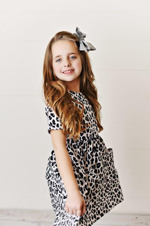 Snow Leopard Twirl Dress