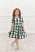 Green Check Twirl Dress