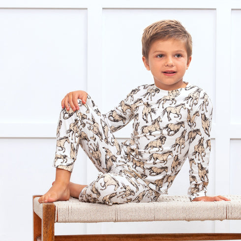 wild-horses-kids-bamboo-pajama-set- at Sophia's Style-2