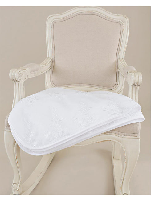 Baby Girls White Lillian Lace Christening Blanket