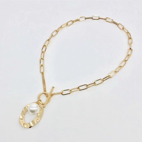 large-link-necklace-with-simulated-pearl-Sophia's Style-2