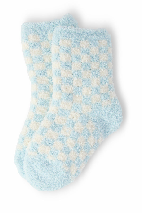 light-blue-checker-cozy-socks Mila & Rose - Sophia's StyleCozy Socks-1