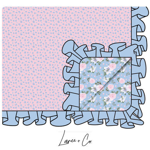 lillian-floral-bamboo-ruffle-stroller-blanket-Laree + Co. at Sophia's StyleBamboo Blankets-1