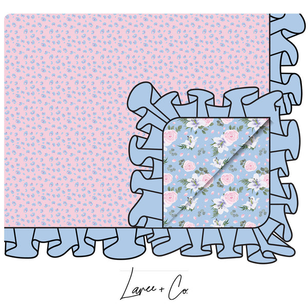 lillian-floral-bamboo-ruffle-stroller-blanket-Laree + Co. at Sophia's StyleBamboo Blankets-1