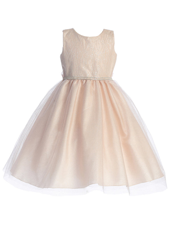 Girls Multi Glitter Tulle Sleeveless Tea-Length Flower Girl Dress 2T-8 - SophiasStyle.com