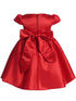 Lito Baby Girls Red Satin Bead Rhinestone Flower Girl Dress 6-24M back SophiasStyle.com
