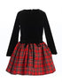 Lito Girls Red Velvet Bodice Plaid Christmas Dress 2T-10 back - SophiasStyle.com
