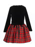 Lito Girls Red Velvet Bodice Plaid Christmas Dress 2T-10 back - SophiasStyle.com
