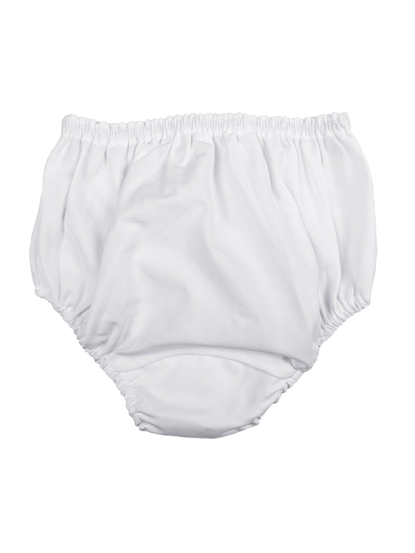 Baby Girls White Elastic Bloomer Diaper Cover NB-XL - SophiasStyle.com