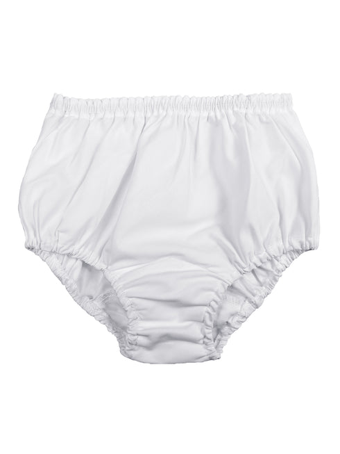 Baby Girls White Elastic Bloomer Diaper Cover NB-XL - SophiasStyle.com
