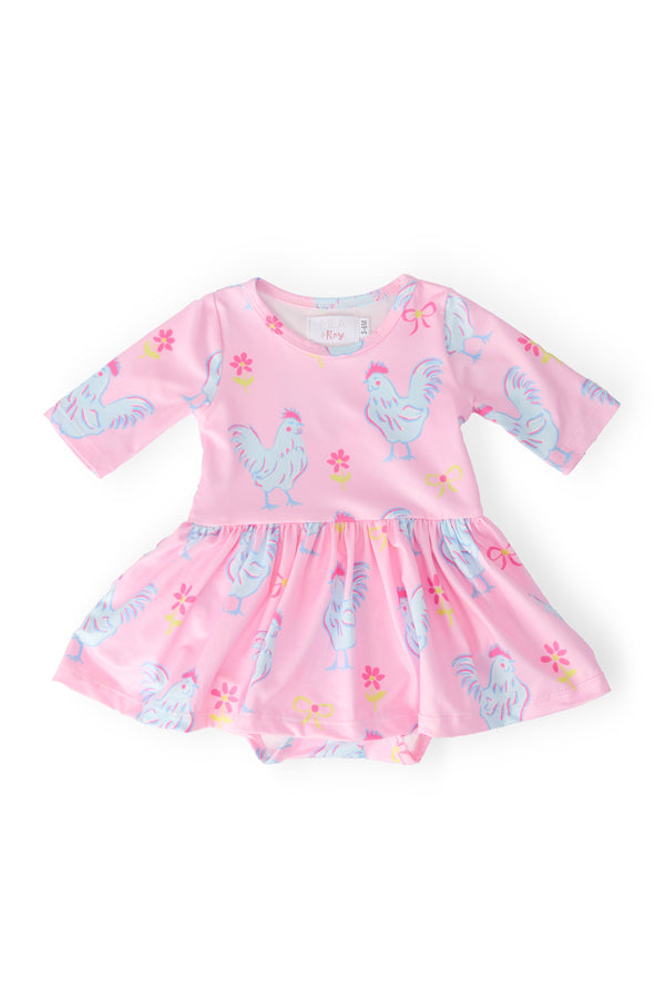 little-miss-chickie-twirl-bodysuit Mila & Rose - Sophia's StyleTwirl Bodysuit - 3/4 Sleeve-1