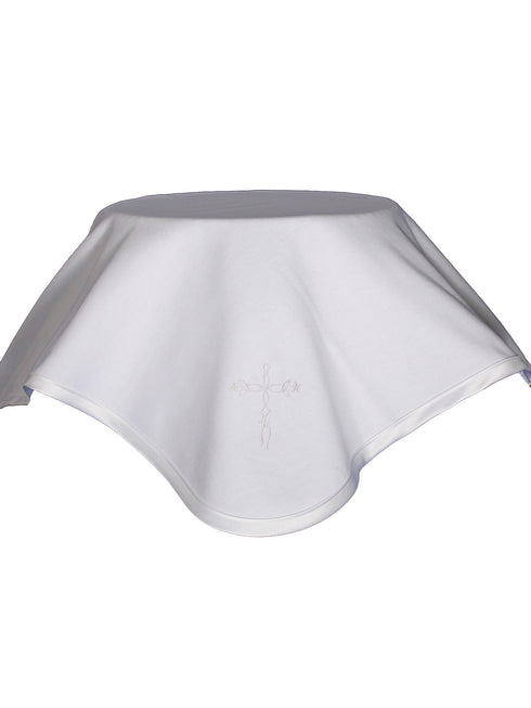 Little Things Mean A Lot Baby Embroidered Cross And Stars Christening Blanket - SophiasStyle.com