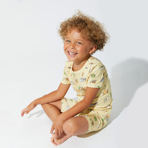 love-you-brunches-bamboo-kids-pajama-short-set-bellabu-bear - Sophia's Style The "Easy Two-Piecey"-1