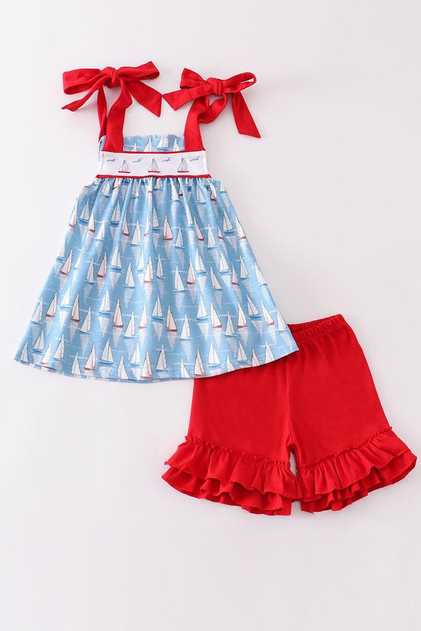 regatta-summer-playwear-set-w-hair-bow little-miss-marmelade-Sophia's StyleGirls Dress-1