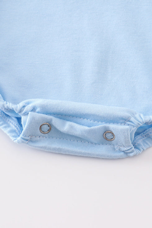 Blue tractor embroidery boy bubble